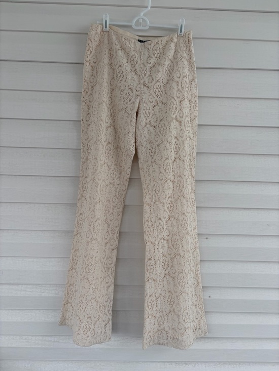 Michael Kors Pants - Vintage KORS Cream Lace Flare Pants • Boho Bridal Festival Statement Pants